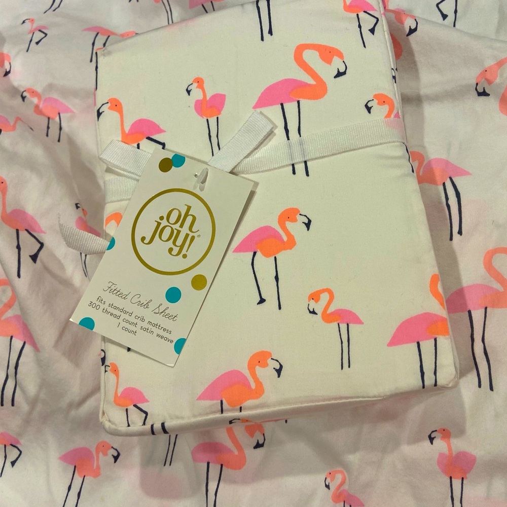 Oh Joy! Neon Flamingo Crib Sheets & Baby Swaddles